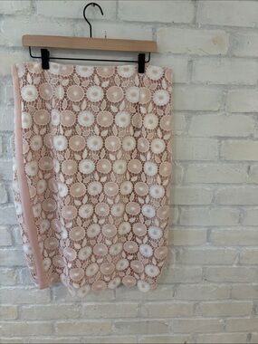 Calvin Klein Pink Floral Lace Pencil Skirt (B5)